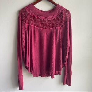 Free People Pink Crew Neck Sweater